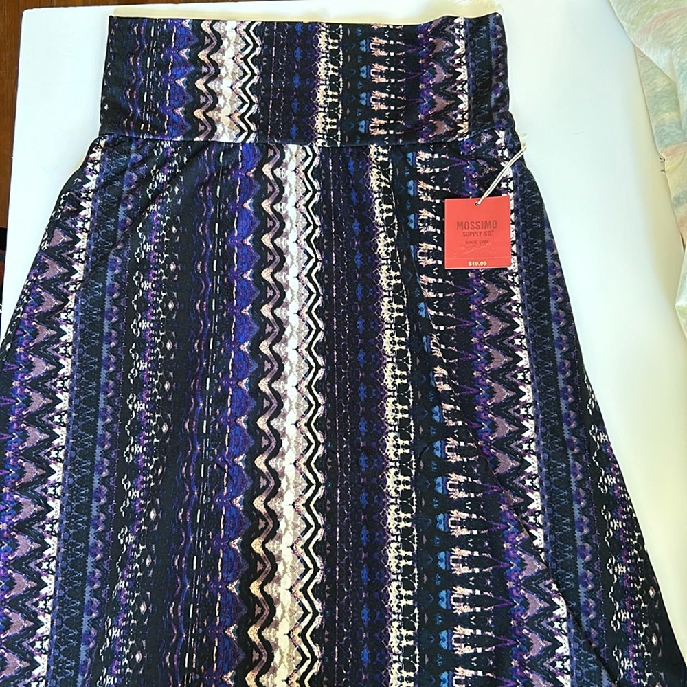 NWT Target Mossimo Knit purple print maxi skirt